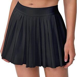 [Eleloveph) Black Ruffle Pleated Skirt - Size M